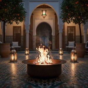 Cast Iron <b>Fire</b> Pit Wood Burning <b>Outdoor</b> Heating Classic Style Freestanding <b>Fire</b> Bowl for Patio Backyard Garden - Product Image 1