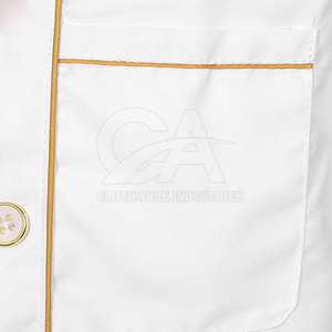 เสื้อเชฟสำหรับงานบริการอาหาร ดีไซน์แขนยาว คอตั้ง ติดกระดุมด้านหน้า ผ้าโพลีเอสเตอร์ 100% สวมใส่สบาย เหมาะสำหรับงานครัวมืออาชีพ - Product Image 6