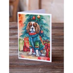 Cavalier Spaniel Whimsical A7 Tarjetas de felicitación de Navidad Paquete de 8 tarjetas de notas en blanco con sobres Tamaño 5x7 - Product Image 2
