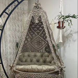 <b>Macrame</b> brown double swing chair,Garden <b>macrame</b> swing,<b>Macrame</b> rocking chair,<b>Macrame</b> round chair,<b>Macrame</b> patio swing - Product Image 1