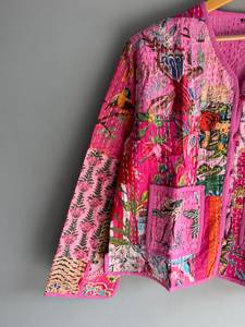 Chaqueta Acolchada de Algodón con Parches Estilo Bohemio para Mujer, Cuello en V, Botones al Frente, Prenda Exterior Informal, Manga Larga, Bolsillos con Parches, para Todas las Temporadas - Product Image 4
