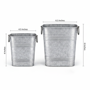 Ensemble de 2 seaux carrés en métal galvanisé Headway Crafts, gris rouillé - Product Image 5