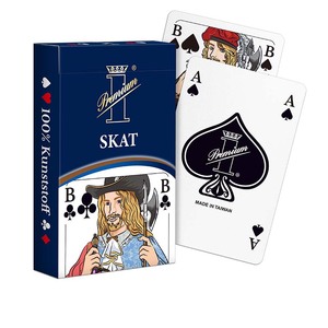 Jeu de cartes de société personnalisable en plastique allemand de qualité supérieure pour le jeu de cartes Skat, finition mate, 32 cartes + 1 carte d'instructions - Product Image 1