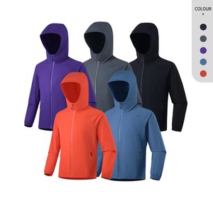 <b>Men's</b> Hooded Windproof <b>Jacket</b> Solid Color Zipper Closure Casual Autumn <b>Lightweight</b> Polyester Shell - Product Image 3
