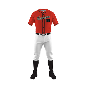Uniforme de Béisbol Personalizado para Hombre, Jersey Rojo, Pantalones Blancos, Impresión Sublimada, Nombre del Equipo, Número del Jugador, Poliéster Transpirable, Todas las Temporadas - Product Image 2