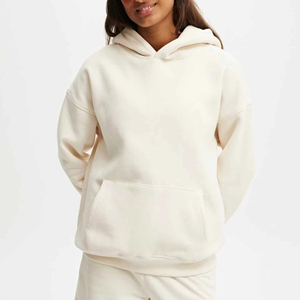 Sweat à capuche long oversize pour femme, tendance streetwear, coupe décontractée, en velours doux, logo frontal, hiver, personnalisable, écoresponsable - Product Image 4