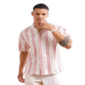 เสื้อสวมหัวลายทางลำลองของผู้ชายคุณภาพสูงดีไซน์ใหม่ขนาดพลัสไซส์ไม่ยับและระบายอากาศได้ดี - Product Image 4