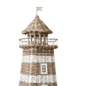 ของเล่นเด็กทรงประภาคารหวายถักมือ งานฝีมือตกแต่งสไตล์ชายฝั่ง สำหรับห้องเด็ก ห้องรับเลี้ยงเด็ก ของเล่นทำมือที่ยั่งยืน - Product Image 2