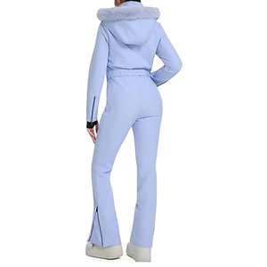 Traje de Esquí de Una Pieza para Mujer, Color Azul Claro, Impermeable, 100% Poliéster, con Aislamiento, Capucha y Cierre de Cremallera, Corte Ajustado - Product Image 2