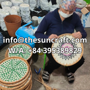 ถาดหวายทรงสี่เหลี่ยมคลาสสิก ประดับมุก ลายรังผึ้ง เรียบง่าย ชุดของขวัญ ขายส่ง - Product Image 4