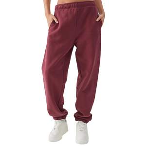 Pantalones Deportivos de Felpa para Mujer, Cintura Alta, Logotipo Personalizado, Algodón, Corte Holgado, Casuales, para Gimnasio, Venta al Por Mayor OEM - Product Image 4