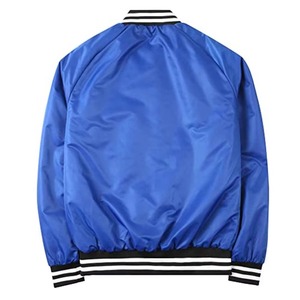 Casual Silk Satin Bomber <b>Jacket</b> For <b>Men</b> Custom Logo Design High Quality Ribbed Trim Snap Closure <b>Jackets</b> - Product Image 2