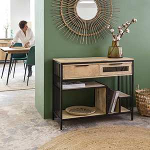 Consola Vandana Elara Vento de madera de mango y metal Héloïse - Product Image 1