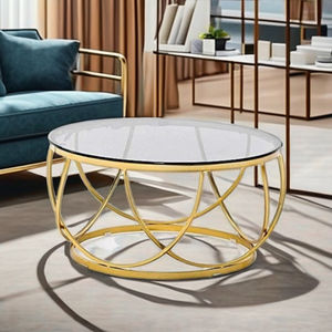 Vente en gros de table en métal de qualité super fine, faite à la main, table d'appoint luxueuse avec revêtement en poudre dorée attrayante pour le salon et la maison - Product Image 1