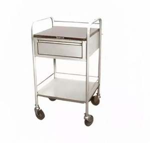 Chariot utilitaire médical en métal Hitech, 2 étagères, modèle d'instrumentation de classe I, capacité de charge de 40 lb, largeur de 13,5 pouces, fabriqué en Inde, garantie - Product Image 1