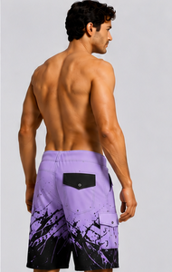<b>Mens</b> Board Shorts Printed Quick Dry Swim <b>Trunks</b> Drawstring Waist Pockets Shark Pattern Polyester Fabric Beach Surf Water Sports - Product Image 5
