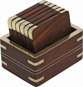 Ensemble de sous-verres en bois moderne, forme rectangulaire, bois durable, conçu pour les activités promotionnelles - Product Image 6