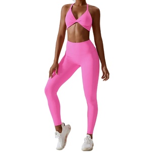 Chándal de mujer 2024, conjunto de Yoga personalizado, 2 uds., ropa deportiva de entrenamiento, ropa de gimnasio para mujer - Product Image 3