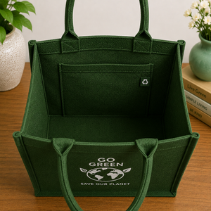 Bolsa Ecológica Reutilizable Mediana de Yute con Diseño de Tierra para Compras - Product Image 5