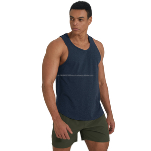 Singlet de sport confortable en coton, ourlet arrondi, fentes latérales, débardeur pour la course à pied, l'entraînement et la salle de sport - Product Image 4