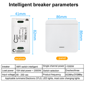 Interrupteur intelligent WiFi 10A 240V, double mode RF, étanche IP41, en ABS, pour système de contrôle domotique - Product Image 3