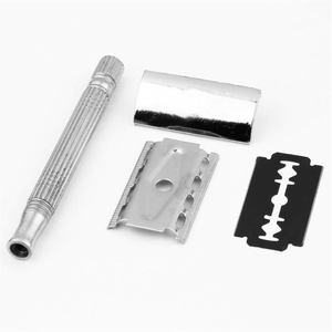 Maquinilla de Afeitar de Doble Filo de Alta Calidad, Reutilizable, para Hombre, con Mango de Acero Inoxidable, Ecológica, con Cuchillas para Afeitar la Cara - Product Image 2