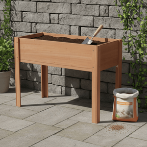 Jardinera Elevada de Madera de 40x20x31 Pulgadas con Patas para Cultivo de Plantas y Hierbas en Exteriores, para Flores, Frutas y Verduras - Product Image 3