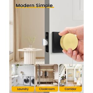 Set di 6 Maniglie per Armadi e Porte Interne in Nero e Oro, Eleganti Maniglie a Leva per Finestre - Product Image 2