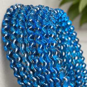 Bracelet jonc tendance en verre bleu goutte de pluie avec design en strass de cristal, bijou de mode pour femme, cadeau - Product Image 2