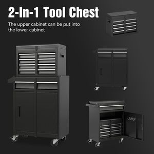 Detachable Top Rolling Tool <b>Chest</b> 5-Drawer <b>Storage</b> Cabinet with Universal Lockable Wheels Adjustable Shelves Tool Box Liner - Product Image 2