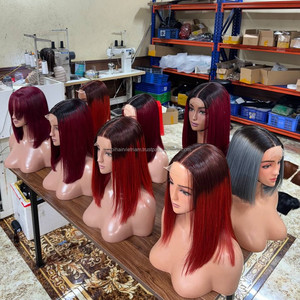 Top Selling Vietnamese Human Hair Lace Front Wigs <b>Medium</b> Length Bob Wig Swiss Lace Transparent HD Customized - Product Image 1