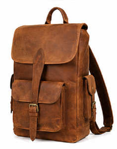 Gravs BP-12L Vintage Leather Luxury Roll Top <b>Backpack</b> <b>Large</b> Capacity Travel Laptop Bag for Men <b>Women</b> Portable Office Use - Product Image 4