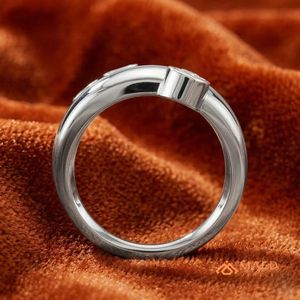 Moissanite <b>Ring</b> Round Cut Triple Bezel Open Bypass 925 Sterling <b>Silver</b> <b>Statement</b> <b>Ring</b> Miami Chicago Fine Jewelry Modern DesignUS - Product Image 3