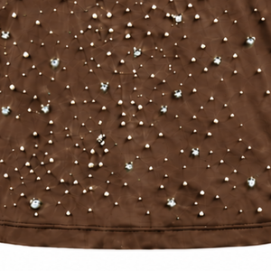 Brown Unisex Pearl T <b>Shirt</b> Short Sleeve Crew Neck Pearl <b>Studded</b> Tee Custom Fashion Casual Streetwear Apparel Clothing - Product Image 6