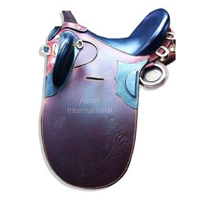 Selle de cheval de dressage anglaise personnalisée en cuir d'outillage à la main en noir et marron produit vendu en gros - Product Image 5