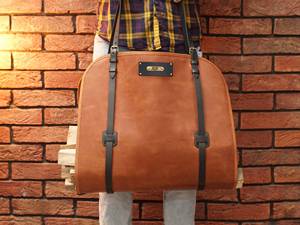 Sac de transport robuste en cuir véritable pour bûches, accessoires de camping et de foyer extérieur LLR-0120 - Product Image 1
