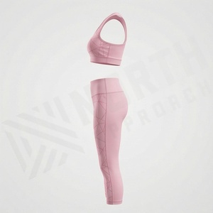 Seamless Sportswear Solid <b>Cross</b> Bra Fitness Strap High Waisted Quick Dry Running Pants Work Sets Women Gym Activewear - Product Image 3