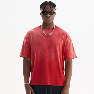 Camiseta de Algodón Roja Extra Grande para Hombre, Manga Corta, Cuello Redondo, Estilo Casual, Color Sólido, Tejido de Punto - Product Image 1