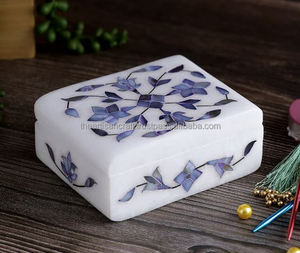 Thủ Công Thủ Công Tự Nhiên Vẽ Tay Thân Thiện Với Môi Truyền Thống Hoa Đá Cẩm Thạch Inlay Đính Hộp Đồ Trang Sức Cho Lưu Trữ - Product Image 2