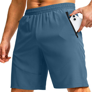 กางเกงขาสั้นผู้ชาย ผ้าฝ้าย 97% สแปนเด็กซ์ 3% น้ำหนักเบา แห้งเร็ว กางเกงจ็อกเกอร์เอวกลาง ซิปผ่าหน้า ยืดหยุ่นได้ เหมาะสำหรับออกกำลังกาย - Product Image 1