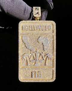 Luxury Iced Out Street <b>Sign</b> Pendant VVS Moissanite Gold Finish Hip Hop Jewellery Diamond Look Icon - Product Image 3