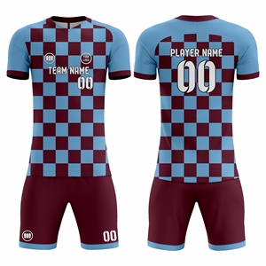 ชุดยูนิฟอร์มฟุตบอลพิมพ์โลโก้ตามสั่ง ไซส์ใหญ่ กางเกงขาสั้น ระบายอากาศ แห้งเร็ว ชุดทีมฤดูร้อน ผู้ผลิตขายส่ง - Product Image 1