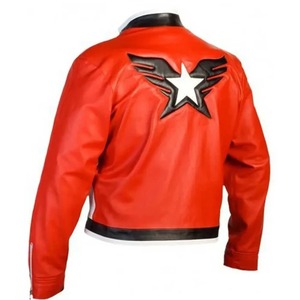 Veste en cuir véritable de style anime pour hommes, veste rétro de motard, streetwear - Product Image 3