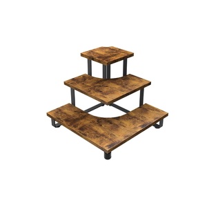 Expositor de esquina de madera de 3 niveles para ferias de artesanía, estante de mesa, expositor de cupcakes y postres de madera y metal en oferta - Product Image 1