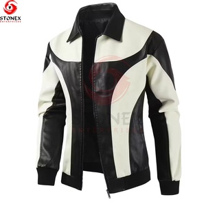 OEM Custom Wholesale Winter <b>Men's</b> Double Color Leather <b>Jacket</b> Zipper Closure Waterproof & Windproof High Quality Customizable - Product Image 1