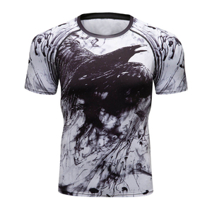 Haut de sport à manches courtes pour homme, noir, avec motif de visage de tigre imprimé par sublimation, séchage rapide - Product Image 5