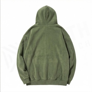 Sweat-shirt à capuche surdimensionné pour homme North Approach, vert uni, en molleton de coton, décontracté, avec poche avant, pour l'automne - Product Image 2