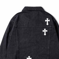 Veste en jean à capuche unisexe avec logo sur le devant, écologique, respirante, tendance, décontractée, tissu de qualité supérieure, 100% coton