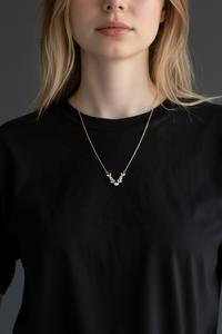 Collier Pendentif Tulipe de Luxe Plaqué Or avec Zircon Blanc pour Femme, Bijoux Indiens Tendance, Idéal pour Mariage, Vente en Gros Fabricant - Product Image 4