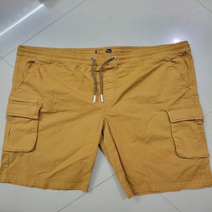 <b>Men's</b> 2XL 6-Pocket 100% Cotton Woven Solid Cargo <b>Shorts</b> Drawstring Closure Mid Waist Breathable Casual Branded Labels Plain Dyed - Product Image 2